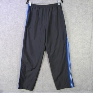 Russell Athletic Pants Mens Medium Black Track Warm Up Side Stripe Zip Hem Mesh